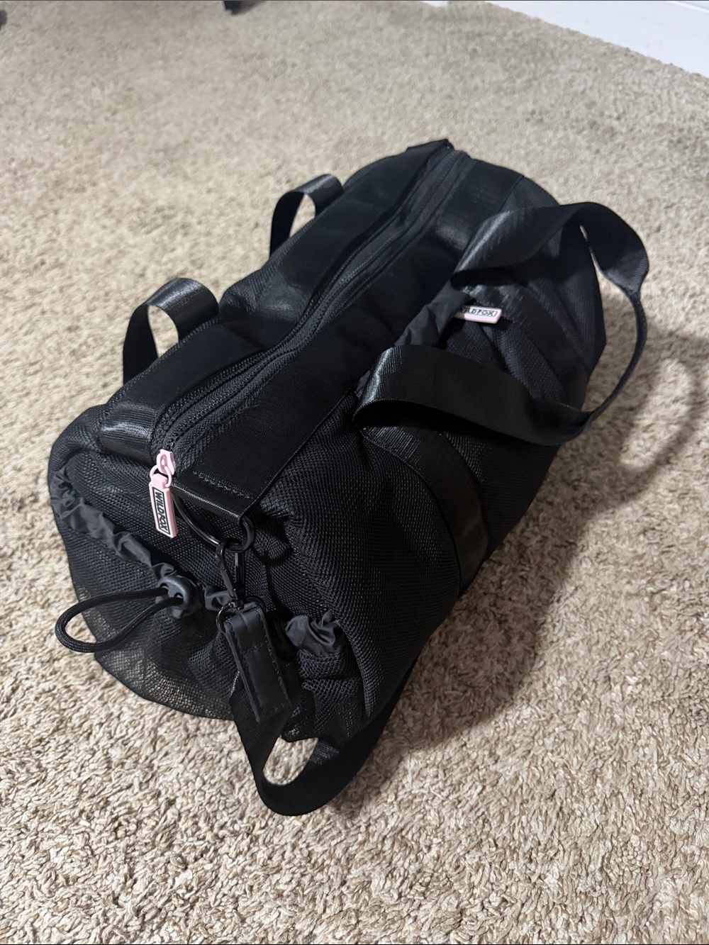 Wildfox Black Travel Duffel with Pink Zipper Accents